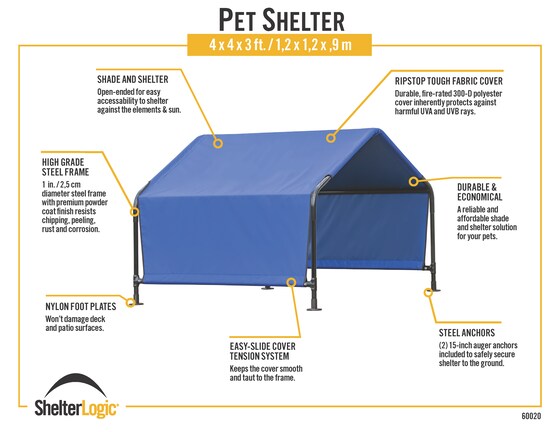 ShelterLogic 4x4x3 Portable Pet Shelter Kit! 