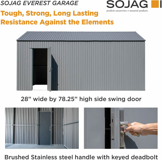 Lockable, Steel Swing Open Side Door Included!