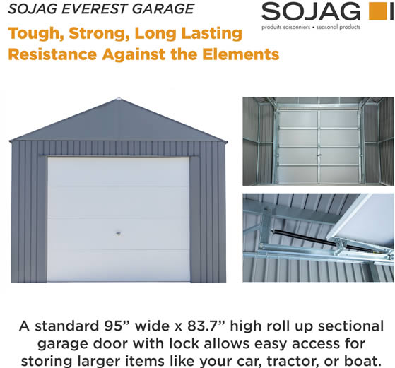 Lockable, 8x7 Sectional Roll Up Garage Door Included!