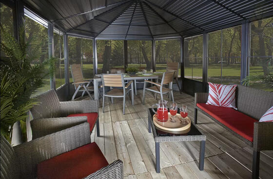 Sojag Charleston Solarium Gazebo interior