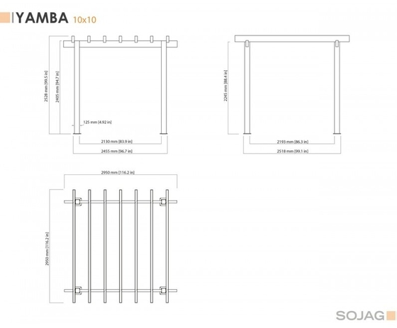 Sojag Yamba 10x10 Outdoor Pergola Kit 