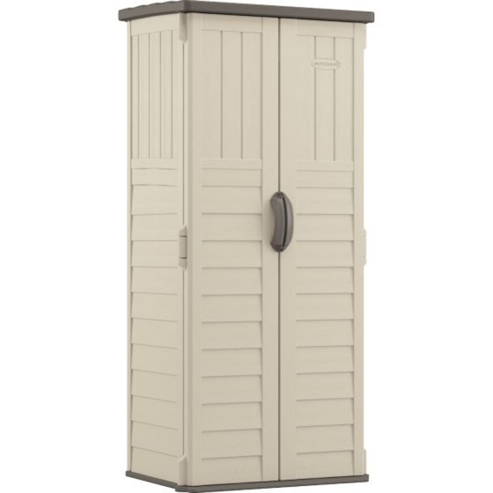 Suncast 22 Cubic Feet Vertical Resin Shed Kit w/ Floor - Vanilla