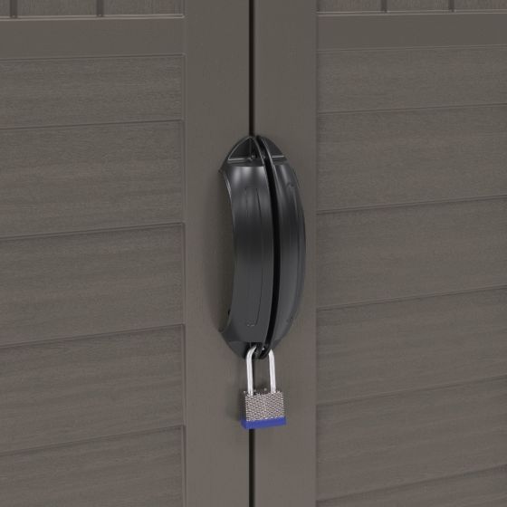 Padlockable resin handle (padlock not included).