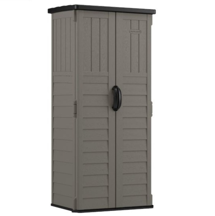 Suncast 22 Cubic Feet Vertical Resin Shed Kit w/ Floor - Stoney