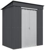 Globel 6x4 Skillion Metal Shed Kit - Gray and Silver