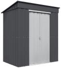 Globel 6x4 Skillion Metal Shed Kit - Gray and Silver