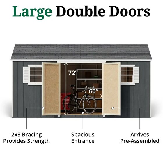 Wide Double Door for Easy Access