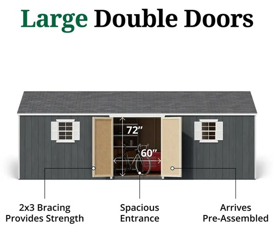 Wide Double Door for Easy Access