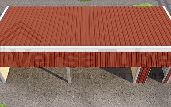 Made from durable 29-gauge American sheet metal with a painted finish and a 5-rib profile for the roof, sides, and back.