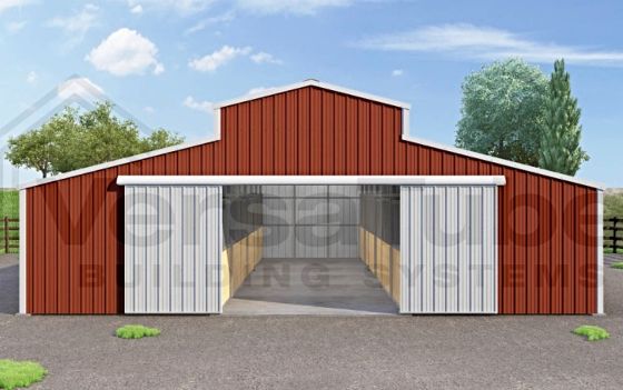 With 12'W x 8'H gable door opening and spacious 13'6