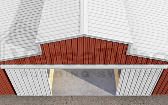 Highlander Series - Center Aisle Barn with Lean-To Wings