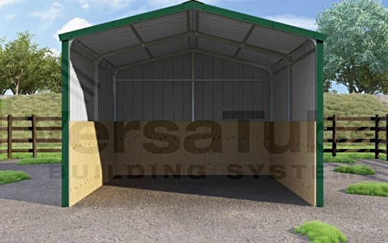 Open-Front Design: Ideal for horses, goats, sheep, or general storage with easy in-and-out access.