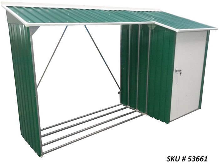 DuraMax 8x3 Woodstore Combo Steel Shed Kit - Green