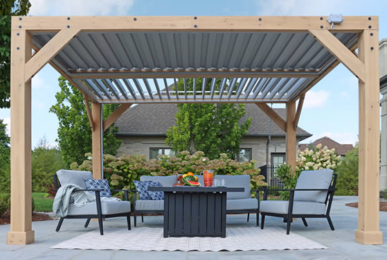 Adjustable Aluminum Louvered Roof in Two Sections!