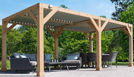 Adjustable Aluminum Louvered Roof in Four Sections! - Shown Closed