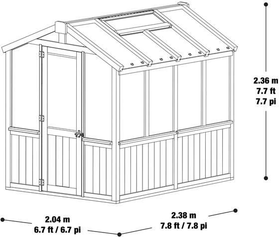 Yardistry Cedar Wood Greenhouse Measurements Diagram