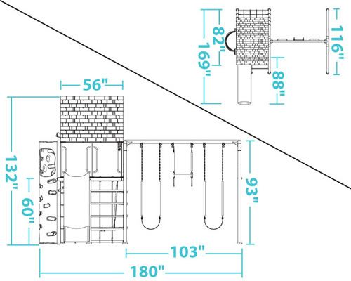 Lifetime 90188 Earthtone Playground Dimensions