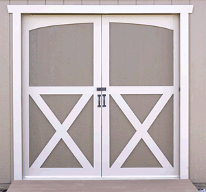 Arlington Storage Shed Wood Pocket Doors