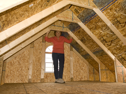 arlington wood storage shed loft area