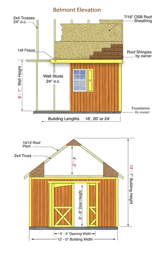 Belmont Wood Storage Shed Measurements