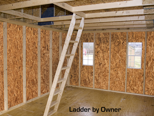 View the Belmont Shed's spacious upper storage loft!