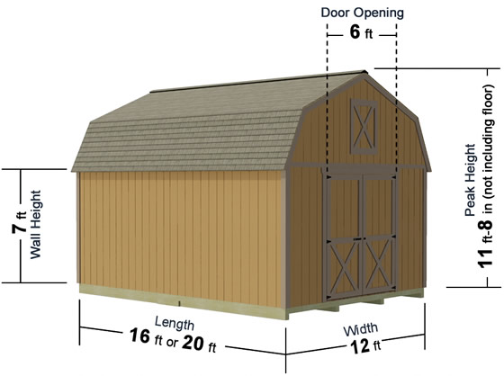 Best Barns 12x20 Denver Wood Shed Measurements Diagram