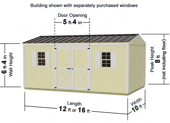 Cypress Wood Shed Kit Dimensions