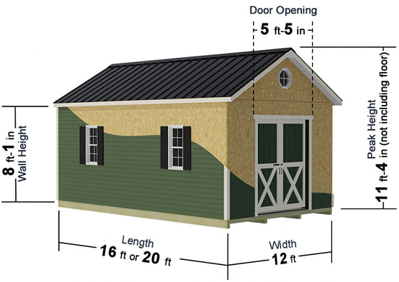 Best Barns South Dakota 12x12 Vinyl Siding Wood Shed Kit